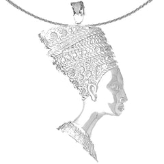 Nofretete-Anhänger aus Sterlingsilber (rhodiniert oder gelbvergoldet)