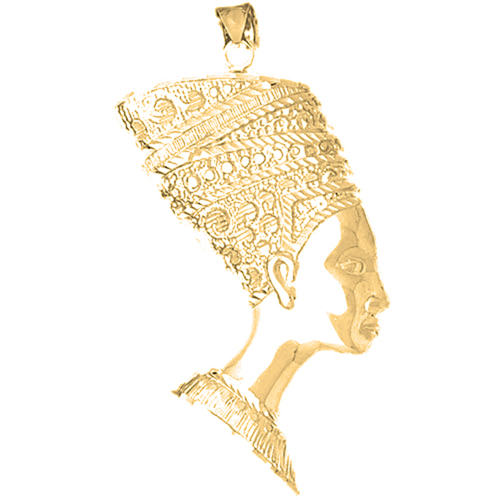 Yellow Gold-plated Silver Nefertiti Pendant