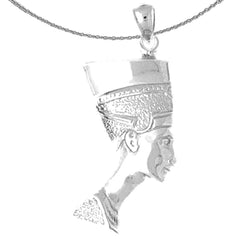 Colgante Nefertiti de plata de ley (bañado en rodio o oro amarillo)