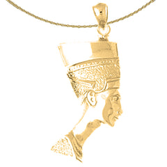 Colgante Nefertiti de plata de ley (bañado en rodio o oro amarillo)