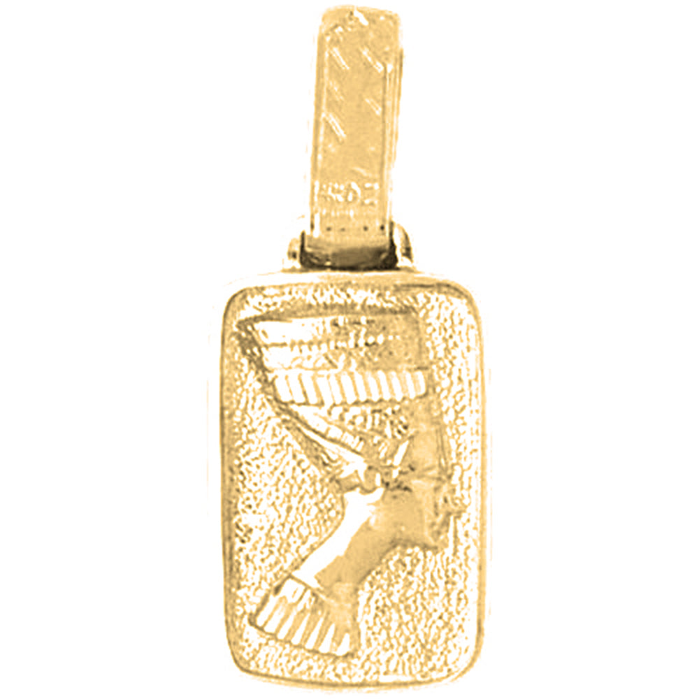 Yellow Gold-plated Silver Nefertiti Pendant