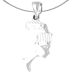 Colgante Nefertiti de plata de ley (bañado en rodio o oro amarillo)