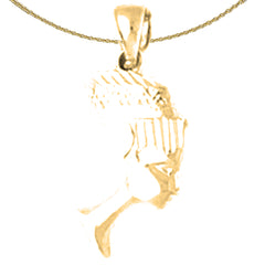 Colgante Nefertiti de plata de ley (bañado en rodio o oro amarillo)