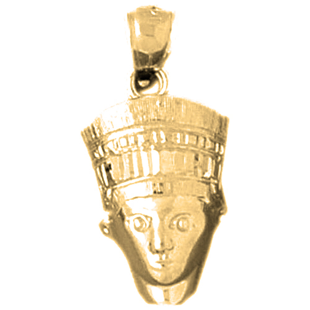 Yellow Gold-plated Silver Nefertiti Pendant