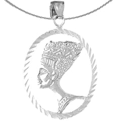 Colgante Nefertiti de plata de ley (bañado en rodio o oro amarillo)