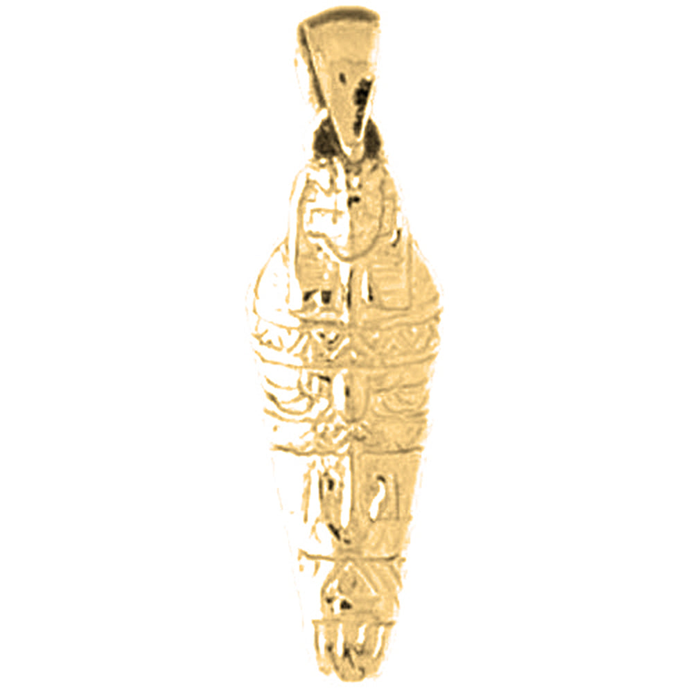 Yellow Gold-plated Silver Mummy Pendant