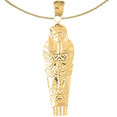 Sterling Silver Mummy Pendant (Rhodium or Yellow Gold-plated)