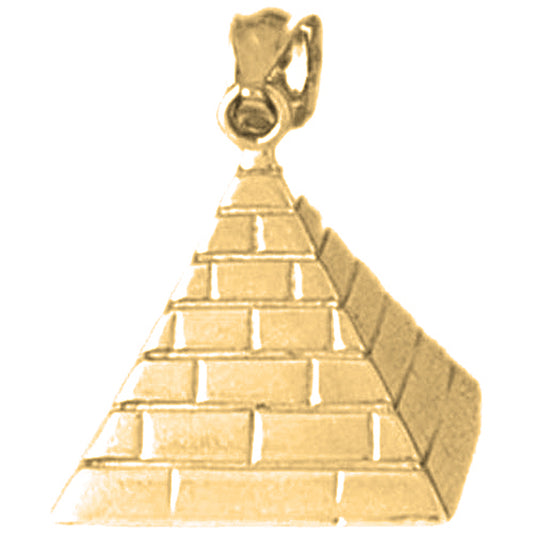 Yellow Gold-plated Silver 3D Pyramid Pendant