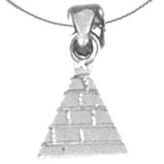 Pyramidenanhänger aus Sterlingsilber (rhodiniert oder gelbvergoldet)