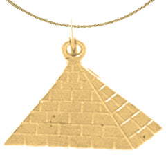 Pyramidenanhänger aus Sterlingsilber (rhodiniert oder gelbvergoldet)