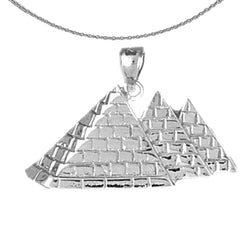 Pyramidenanhänger aus Sterlingsilber (rhodiniert oder gelbvergoldet)
