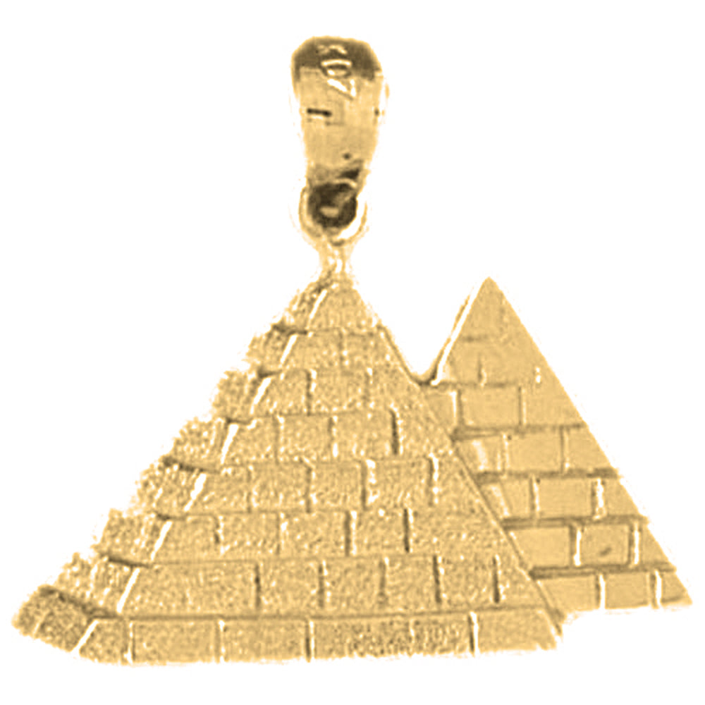 Yellow Gold-plated Silver Pyramid Pendant