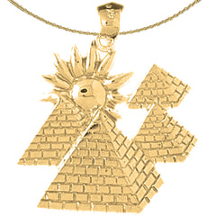 Sterling Silver Pyramid Pendant (Rhodium or Yellow Gold-plated)