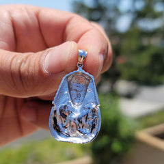 Sterling Silver King Tut Pendant (Rhodium or Yellow Gold-plated)