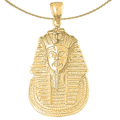 Sterling Silver King Tut Pendant (Rhodium or Yellow Gold-plated)