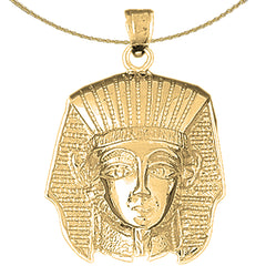 Sterling Silver King Tut Pendant (Rhodium or Yellow Gold-plated)