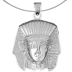 Sterling Silver King Tut Pendant (Rhodium or Yellow Gold-plated)