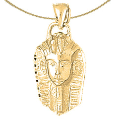 Sterling Silver King Tut Pendant (Rhodium or Yellow Gold-plated)