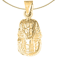 Sterling Silver King Tut Pendant (Rhodium or Yellow Gold-plated)
