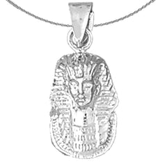 Sterling Silver King Tut Pendant (Rhodium or Yellow Gold-plated)