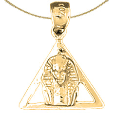 Sterling Silver King Tut Pendant (Rhodium or Yellow Gold-plated)