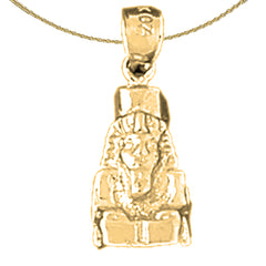 Sterling Silver King Tut Pendant (Rhodium or Yellow Gold-plated)