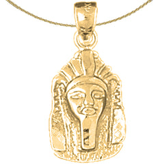 Sterling Silver King Tut Pendant (Rhodium or Yellow Gold-plated)