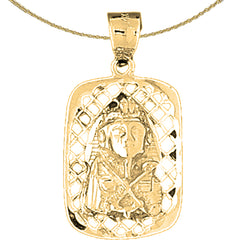 Sterling Silver King Tut Pendant (Rhodium or Yellow Gold-plated)