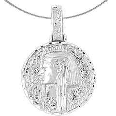 Sterling Silver King Tut Pendant (Rhodium or Yellow Gold-plated)