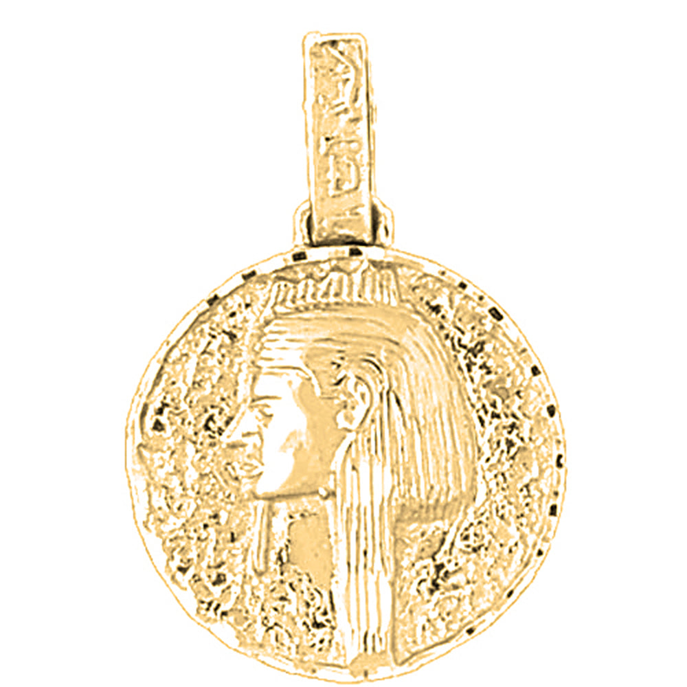 Yellow Gold-plated Silver King Tut Pendant