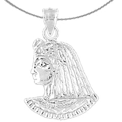 Sterling Silver King Tut Pendant (Rhodium or Yellow Gold-plated)