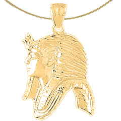 Sterling Silver King Tut Pendant (Rhodium or Yellow Gold-plated)