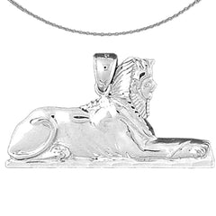Sterling Silver Sphinx Pendant (Rhodium or Yellow Gold-plated)