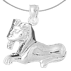 Sterling Silver Sphinx Pendant (Rhodium or Yellow Gold-plated)