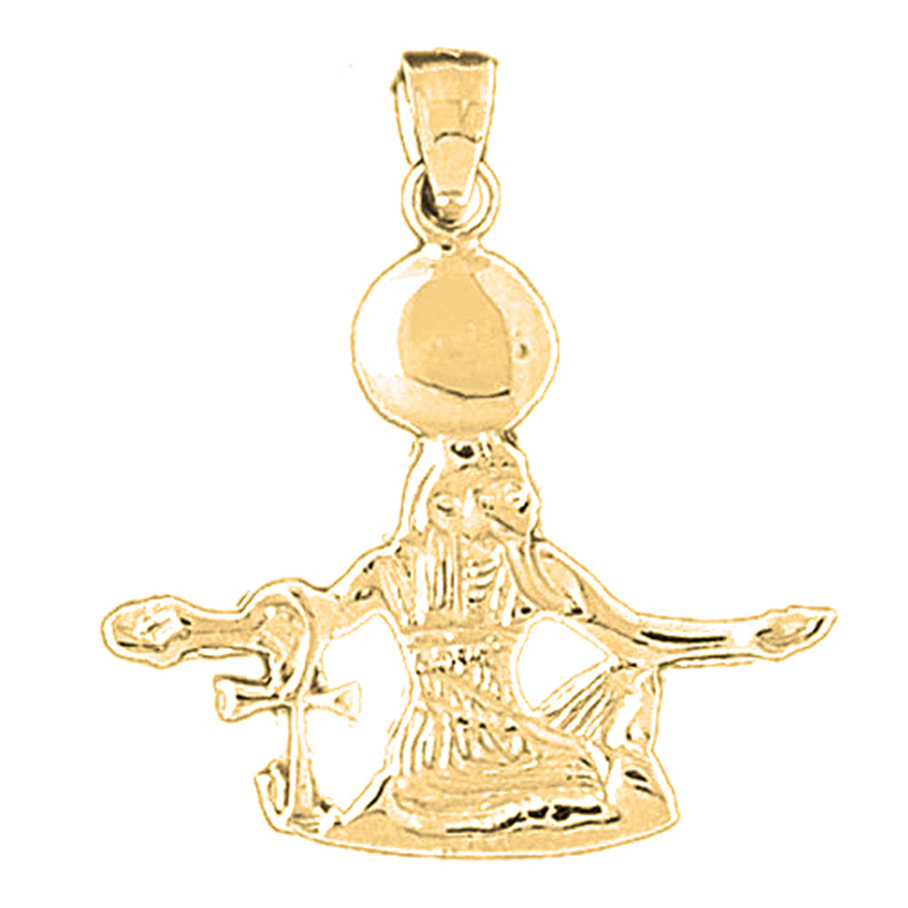 Yellow Gold-plated Silver Sphinx Pendant