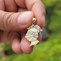 Sterling Silver Knight Pendant (Rhodium or Yellow Gold-plated)