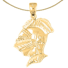 Sterling Silver Knight Pendant (Rhodium or Yellow Gold-plated)