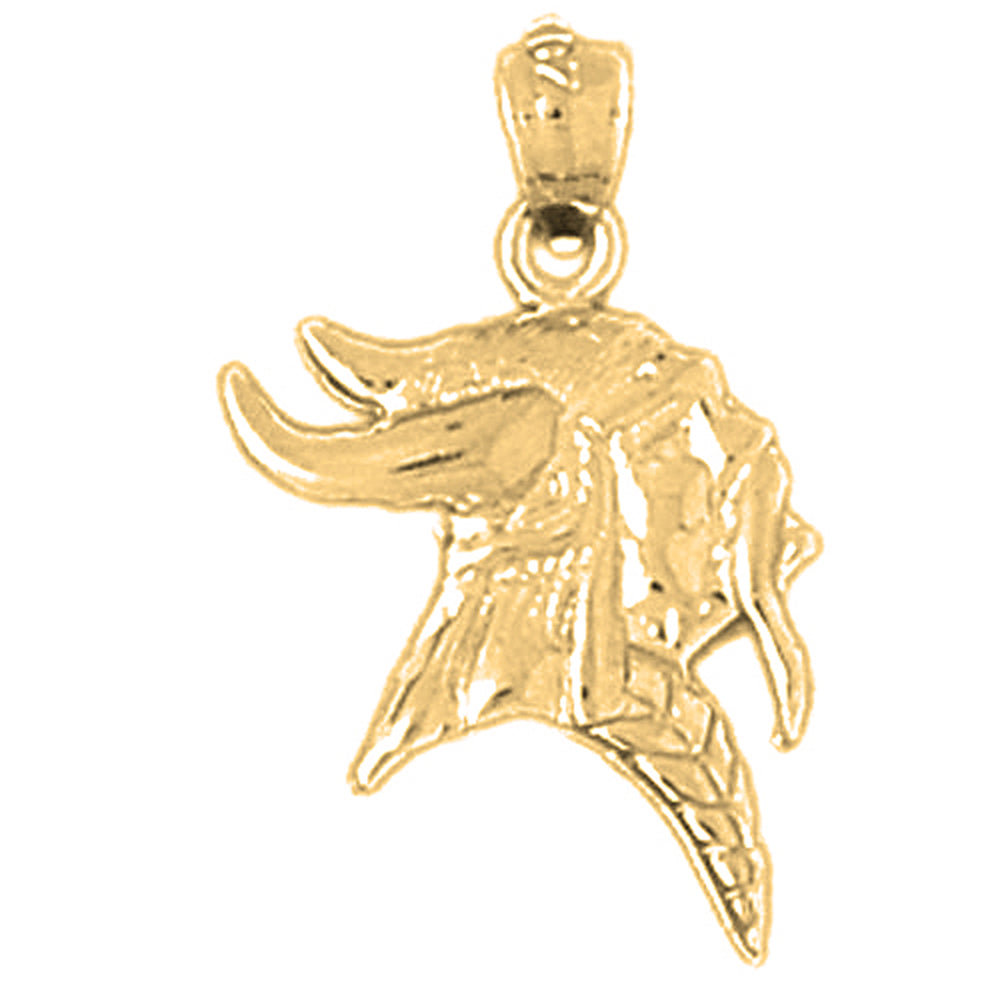 Yellow Gold-plated Silver Roman Soldier Helmet Pendant