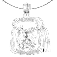 Sterling Silver Sword Pendant (Rhodium or Yellow Gold-plated)