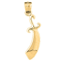 Yellow Gold-plated Silver Sword Pendant