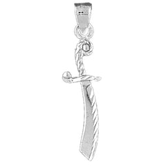 Sterling Silver 3D Sword Pendant