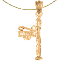Sterling Silver Bourbon St., New Orleans Pendant (Rhodium or Yellow Gold-plated)