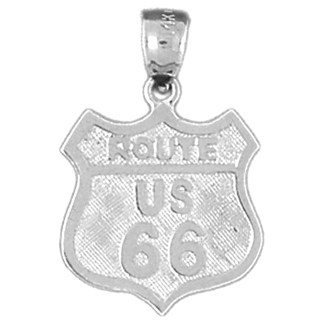 Sterling Silver U.S. Route 66 Pendant