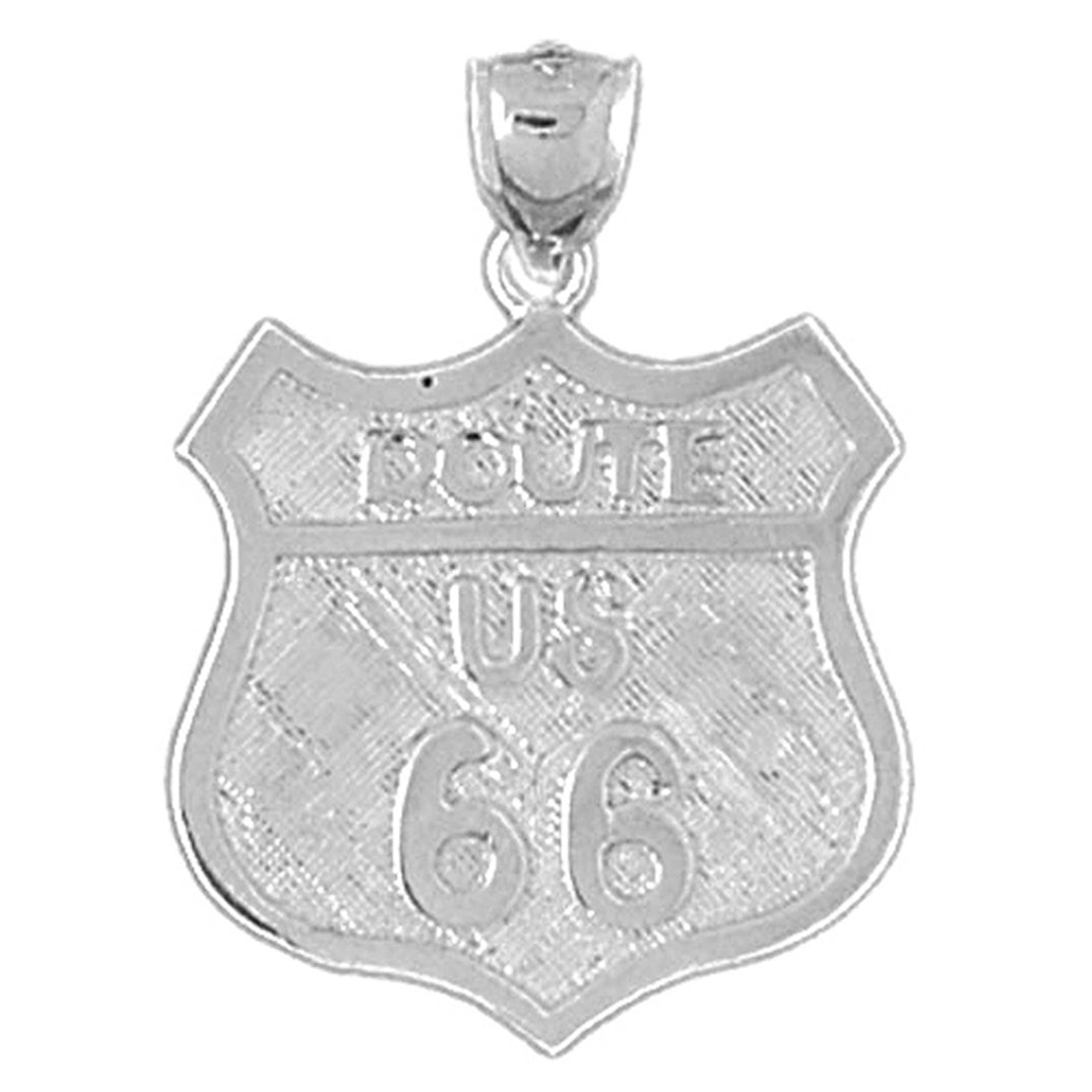 Sterling Silver U.S. Route 66 Pendant