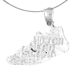 Sterling Silver Hilton Head Island Pendant (Rhodium or Yellow Gold-plated)