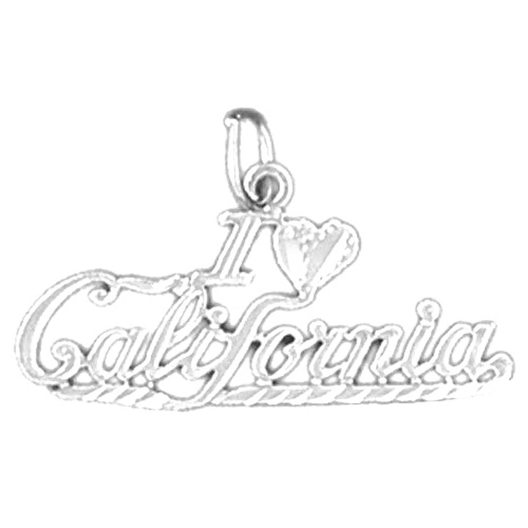 Sterling Silver I Love California Pendant