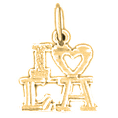 Yellow Gold-plated Silver I Love La Pendant