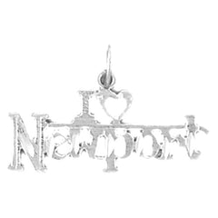 Sterling Silver I Love Newport Pendant
