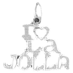 Sterling Silver I Love La Jolla Pendant