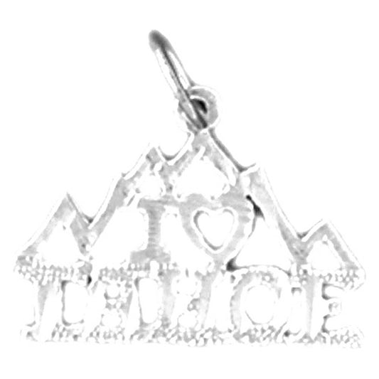 Sterling Silver I Love Tahoe Pendant